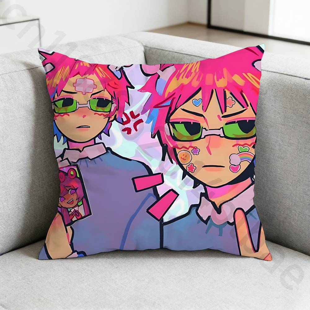 

SSaiki K DDisastrous LLife pillowcase casual style decoration suitable for home decoration excluding pillow core 30x30cm