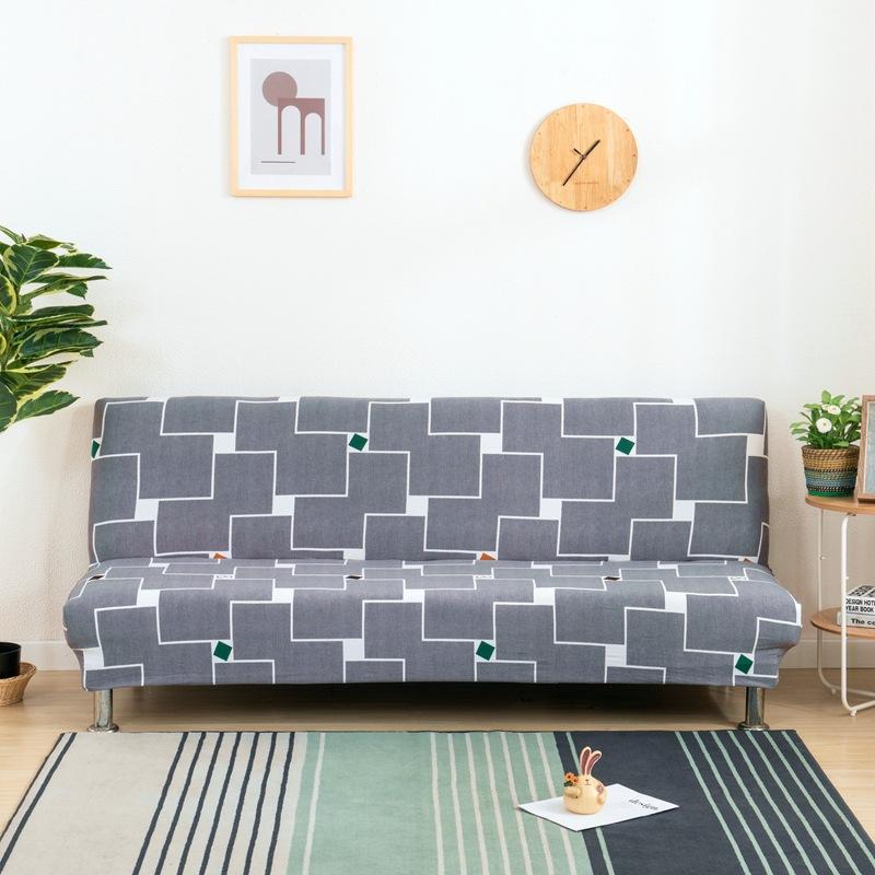 Flower Futon Cover Stretch Armless Futon Sofa Cover Soft Futon Slipcover with Elastic Bottom Sofa Bed Furniture Protector Covers for Washable Futon