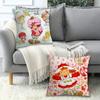 Cute S-Straw B-Berry Girl  Pillow Case Office Cushions Suitable For Sofa Car Bedroom Decorative Cushion Cover
