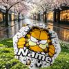 Custom Name Personalized Garfield Print Umbrella, Auto Open Close, 8‑Rib Sturdy Frame, Commute Camping Hiking Use, Birthday Gift