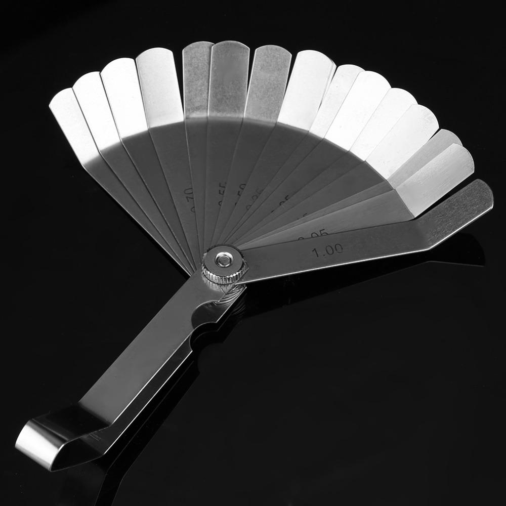 6 Blades Feeler Gauge Metric Stainless Steel Thickness Gauge Curved Steel 0.05-1.00MM Measuring Tool For Valve Adjustment