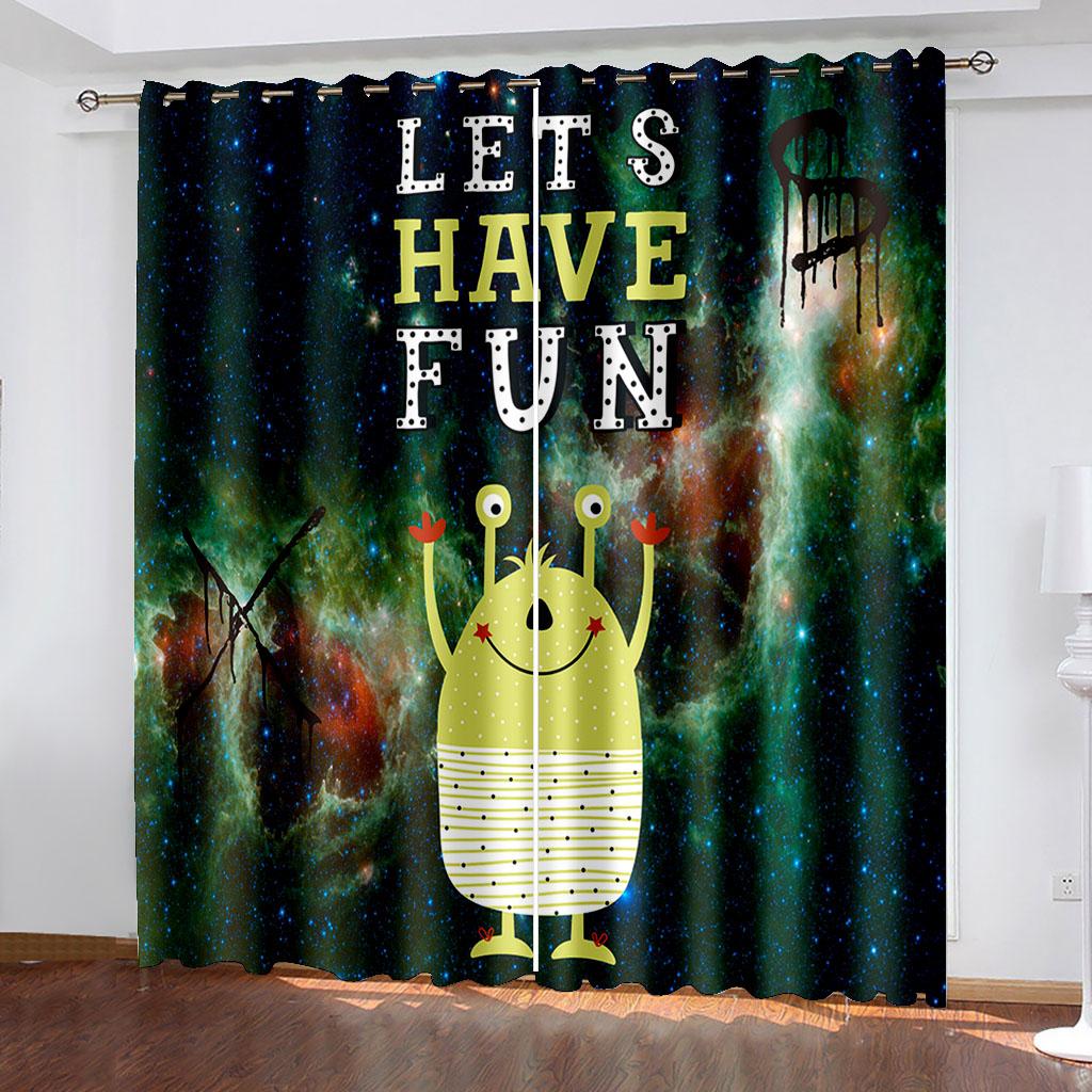 

Детские шторы для спальни, мультяшные животные, принтованные оконные шторы, шторы для гостиной, декор(2 панели) Кортина Кортинас W132cm x H160cm&Grommet