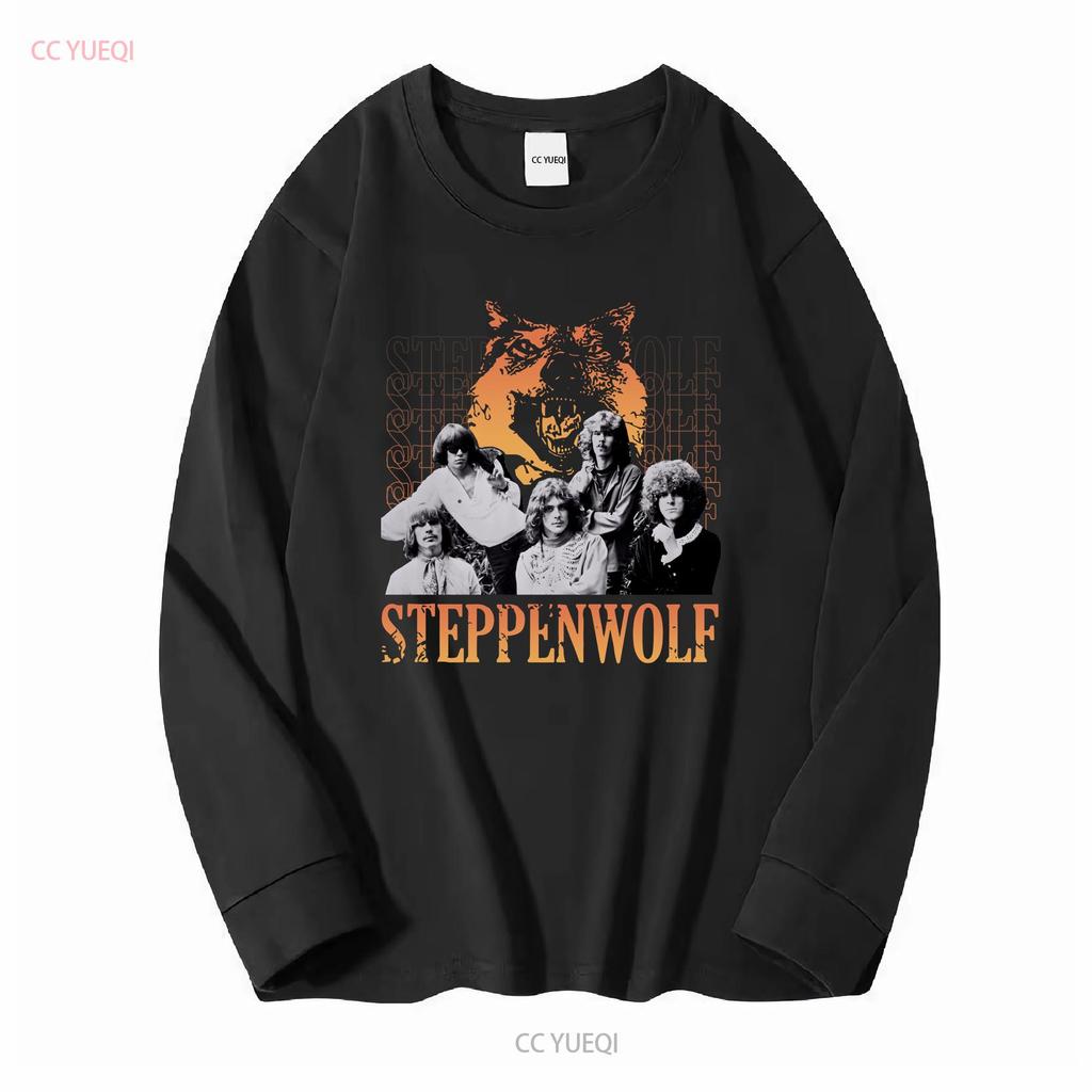Nuova T-shirt Steppenwolf in Cotone Nero Taglia Unica vintage Lavata Alla Moda Unisex Elasticizzata Casual streetwear Traspirante Morbida homme