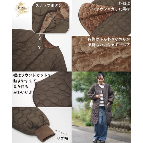 Nishiki Women's Warm Winter Smock Apron with Fluffy Boa Lining, Fleece Lining, Ribbed Sleeves, Pockets, and Sleeves (Charcoal: 2/ML/gbs002)