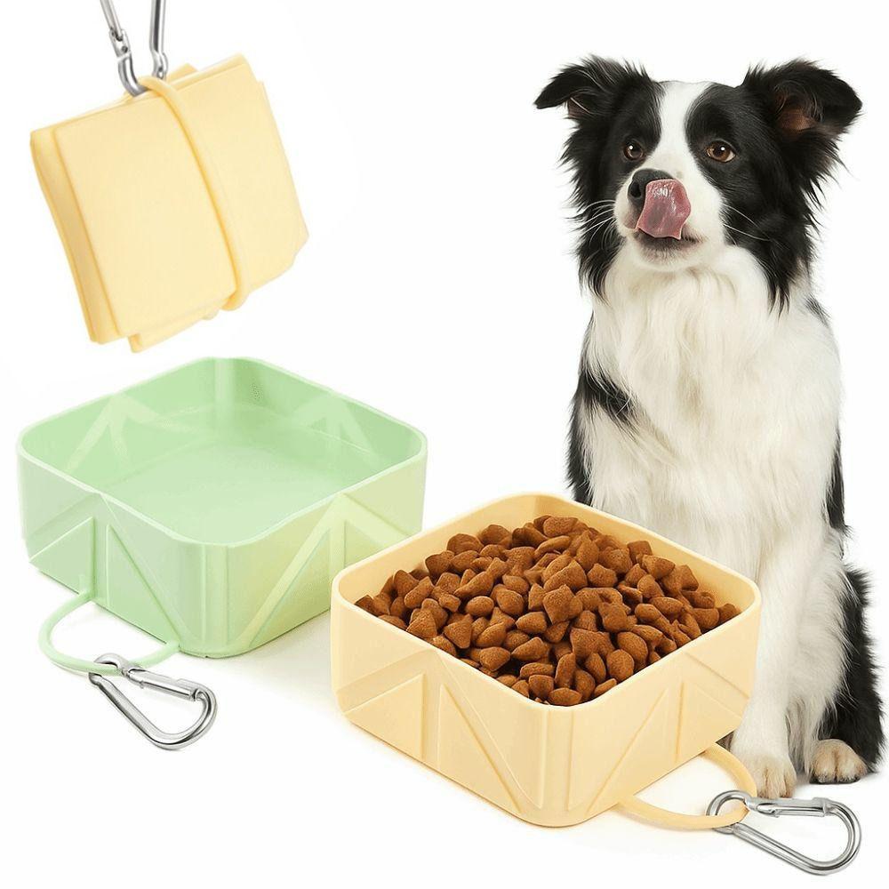 Food Grade Portable Dog Feeder Anti Slip Cat Food Container Lightweight Folding Pet Bowl  For Dogs