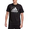 adidas Sportovní řada Kulatý výstřih Pohodlný svetr Krátký rukáv Tričko Pánské Vrcholy Černá GE4707