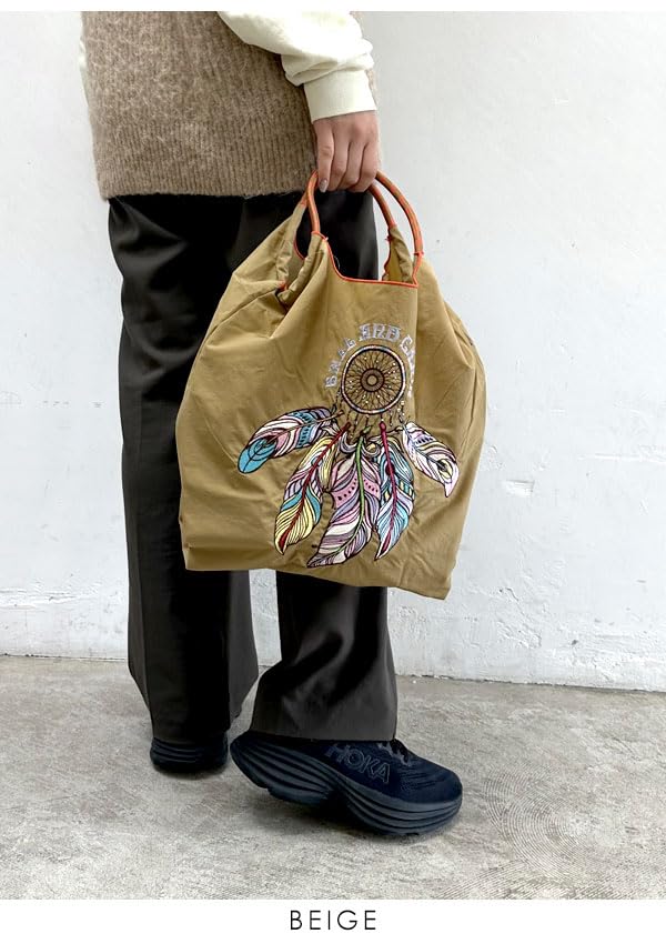 Ball Chain Authentic DREAM CATCHER Medium Shopping Eco Tote 301027 & Bag, Bag, Bag, (M, BEIGE)