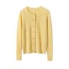 Women's 100% Pure Cashmere Round Neck Cardigan - Autumn/Winter Fashion Long Sleeve Knit Sweater Coat