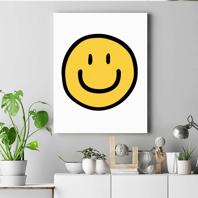 Nordic Yellow Cartoon Smiley Posters and Prints Love Smile Canvas Painting Wall Art Wall Decor for Living Room Decor Cuadros
