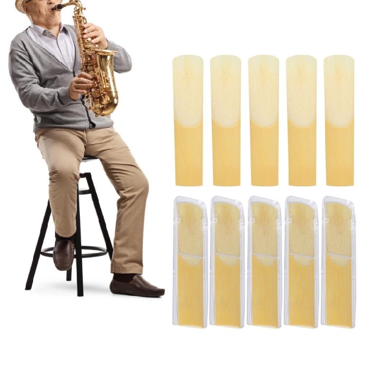 10Pcs Saxophone Reed Wood Altos/Soprano Saxophone Mouthpiece Reed Saxophone Replacement Accessories Easy To Blow