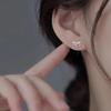 Real 925 Silver Bowknot Bead Screw Mini Stud Earrings For Women Classic Fine Jewelry Light Accessories In Summer