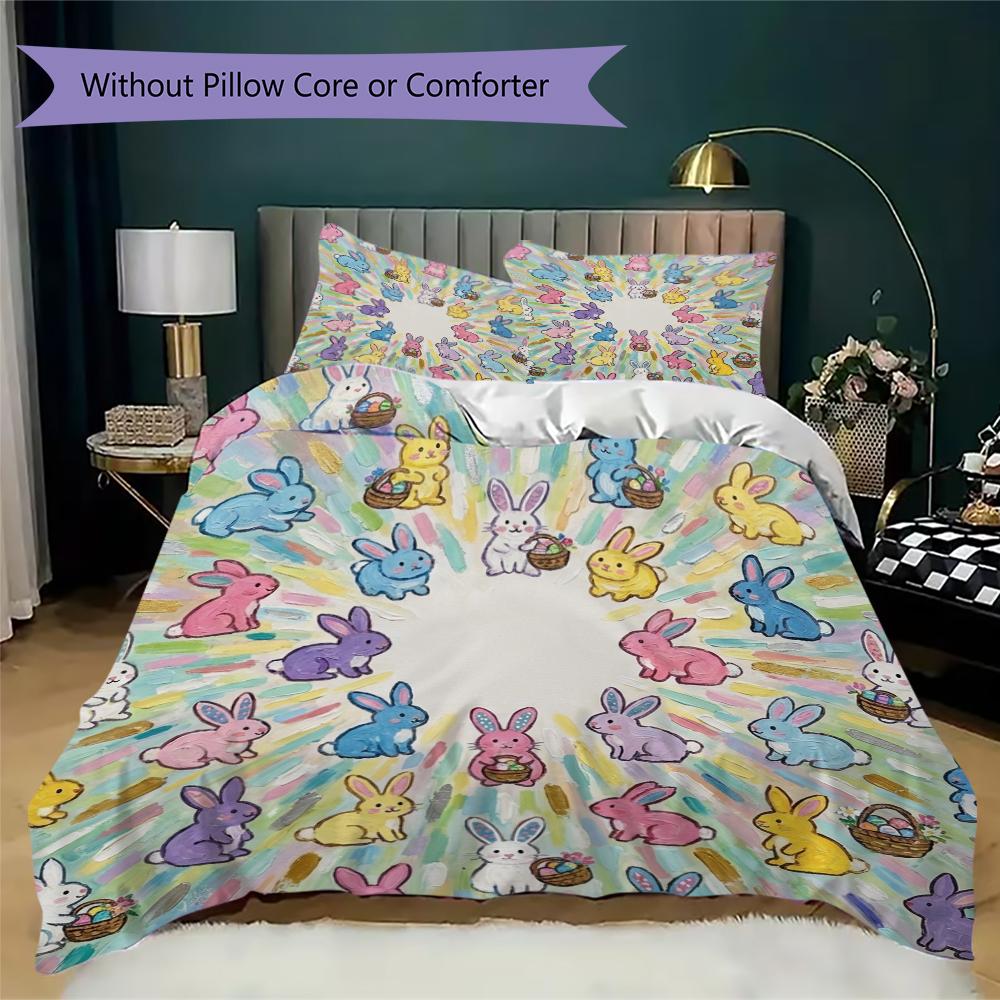Cute Cartoon Pattern Bedding uilt Set uilt Cover Pillowcase Home Decoration Birthday Gift (1 * duvet cover + 2 * pillowcase without core)47