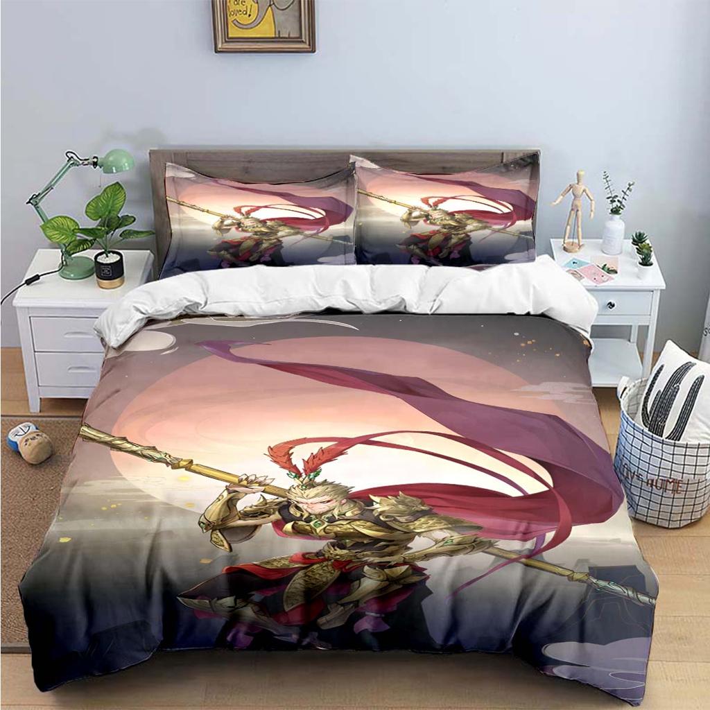Exquisite Role The Monkey King Printed Bedding Sets Exquisite Set Duvet Cover Bed Comforter Set Bedding Set Luxury Birthday Gift