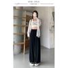 Large Size Women's Clothing Chubby Girl Hong Kong Style Retro Artsy Spring/Summer New Arrival Elastic Waist White Loose-Fitting Wide-Leg Trousers Tide