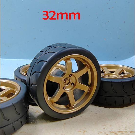 4pcs 1/18 32mm/36mm/42mm Diameter Plastic Wheels Rubber Tires RPF1 RAYS TE37 57CR CE28 BBS ABS Rims for 1:18 Model Car