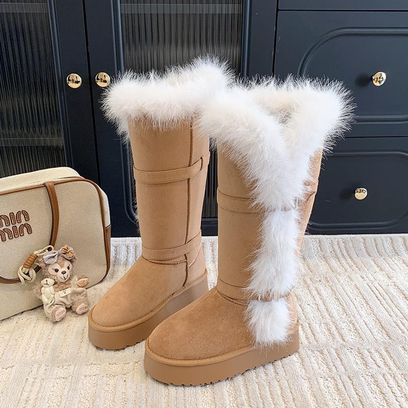 

Women s soft elastic winter warm cold padded snow boots thick-soled non-slip wear-resistant outdoor leisure sports cotton boots 40 верблюд