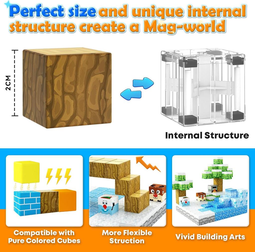 Yolla Loos 150-Piece Magnetic Building BlocksMontessori Toy Set for Boys and Girls Ages 6+