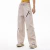 Women's Overalls Casual Lightweight Solid Color Trousers Drawstring Multi-Pockets Straight Leg Pants
