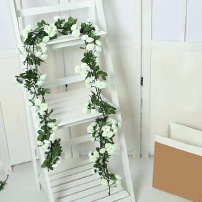 Artificial Flower Vine Green Leaves Garland Rose for Backdrop