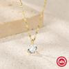 Stylish And Simple Style S925 Sterling Silver Classic Single Diamond-Encrusted Women'S Wedding Pendant Necklace