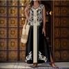 New Bohemian V-neck embroidered long dress sleeveless split beach vacation dress women's clothing