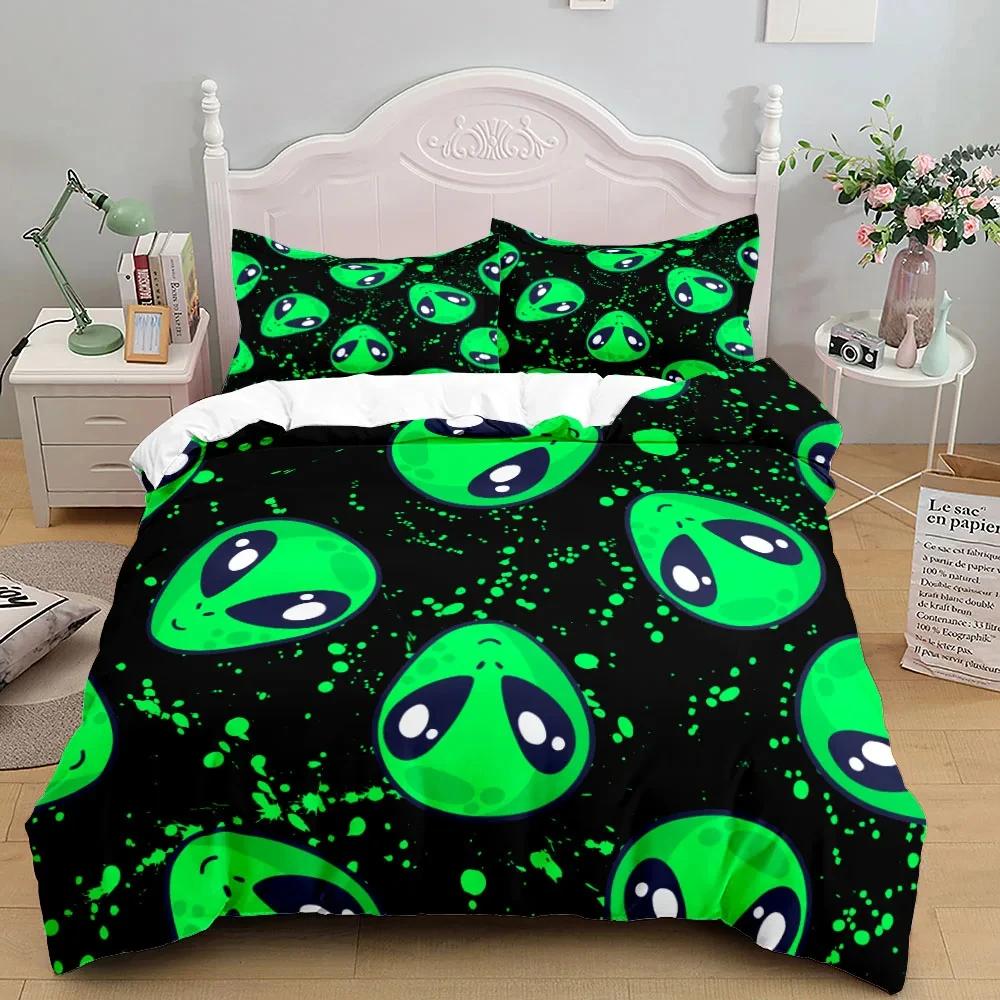 Aliens Boys Duvet Cover Set UK Single Double Queen US Twin Full King Size Bed Linen Set Duvet Cover Bed Set Quilt Cover