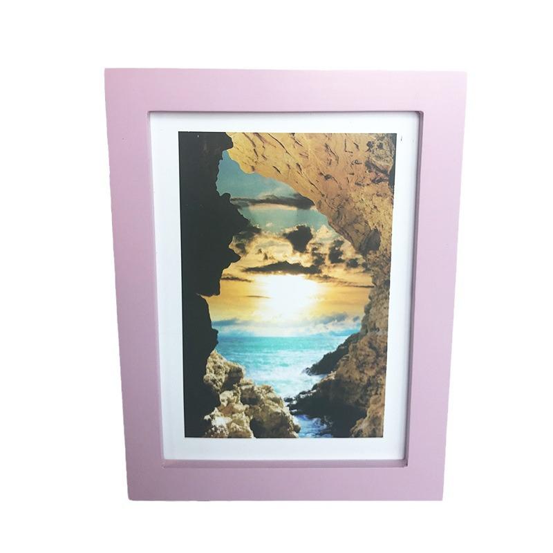 Wooden Colorful Creative Wall Calligraphy Photo Frame Poster Certificate Box Multi Size Drawings Poster Display Ornaments
