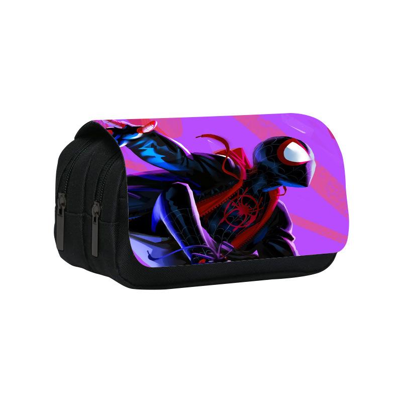 Spider-Man Double Pencil Case, Student Stationery Storage Bag, Large-Capacity Stationery Bag