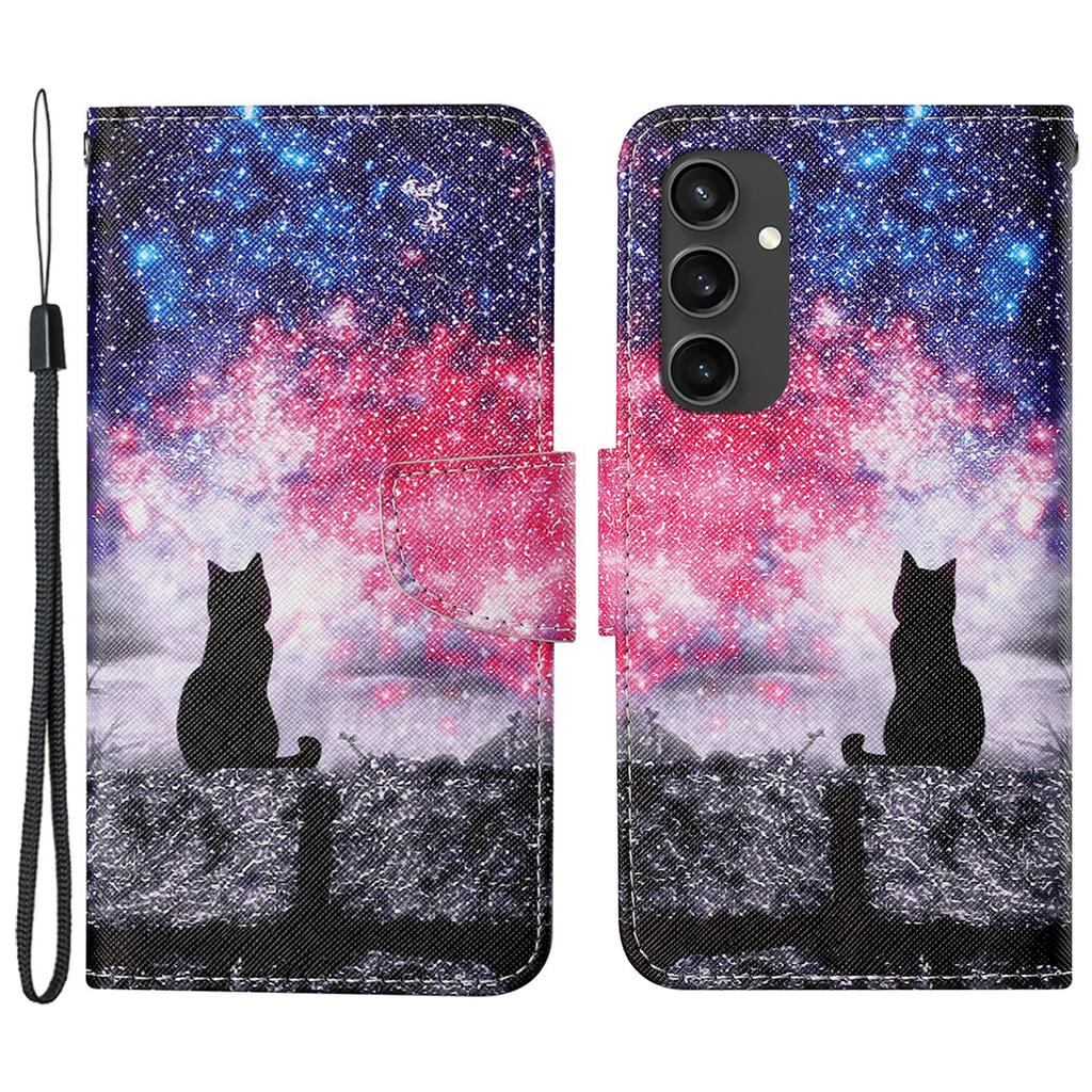 Etui dla Samsunga Galaxy S24 FE z nadrukiem wzoru Ochronne skórzane etui folio na telefon