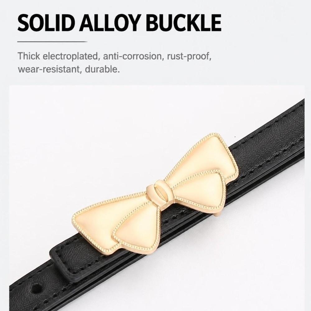 Leather Waist Belt Bow Buckle Bow Buckle Belt Fashion Women's Belt Daily Outfits