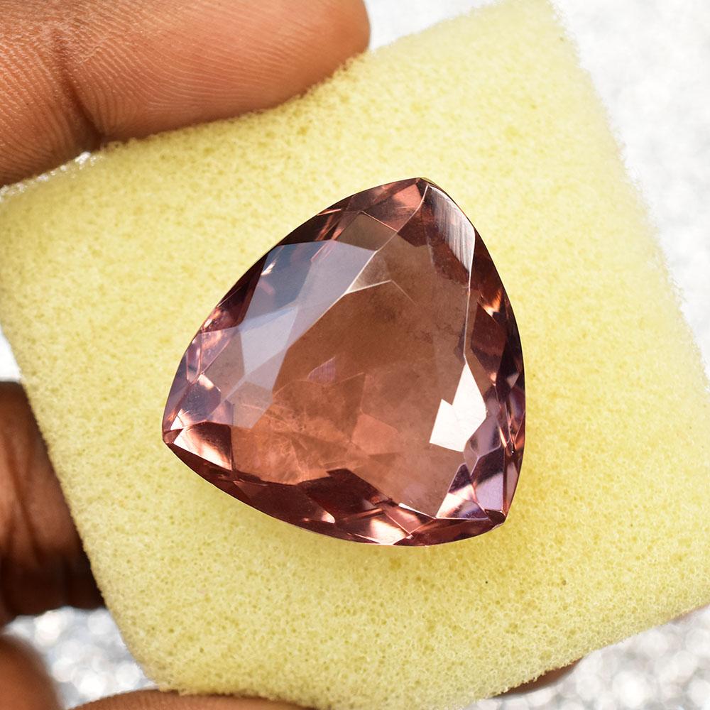 Padparadscha Sapphire Natural 56.8 Ct Trillion Certified Beautiful Gemstone