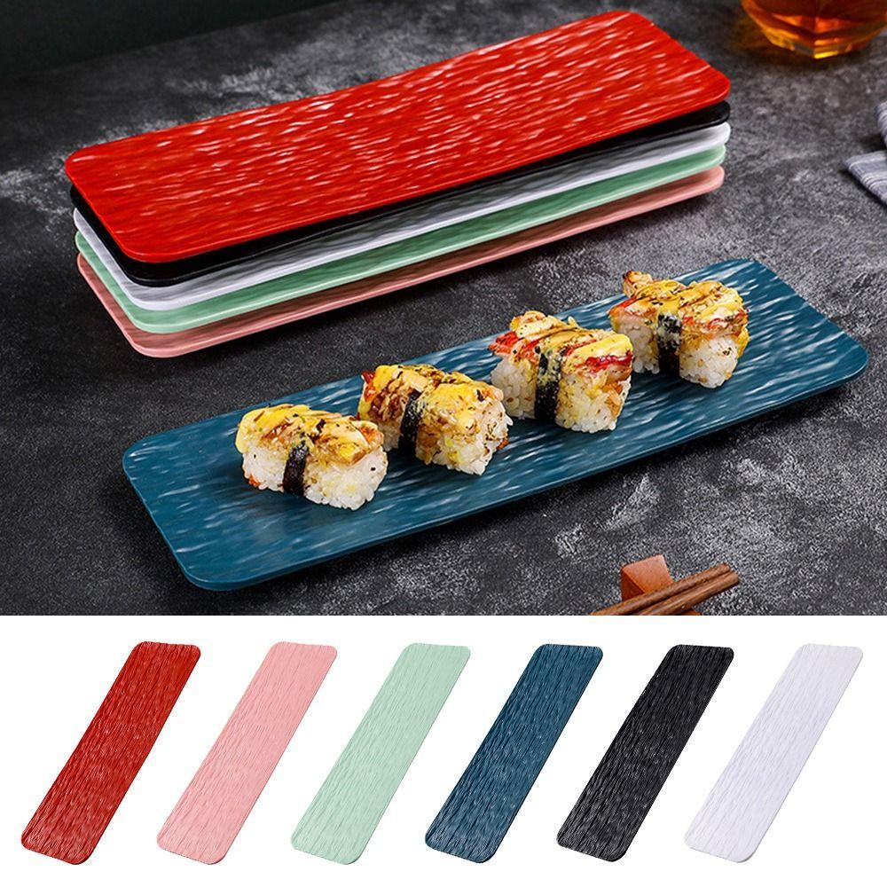Rectangular Shape Sushi Plate Stone Grain Rectangular Plate Creative Dessert Plate  Restaurant Use