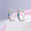 925 Silver Earrings Sparking Colorful Zirconia Hoop Earrings For Women Girls Party Anniversary Jewelry Gifts