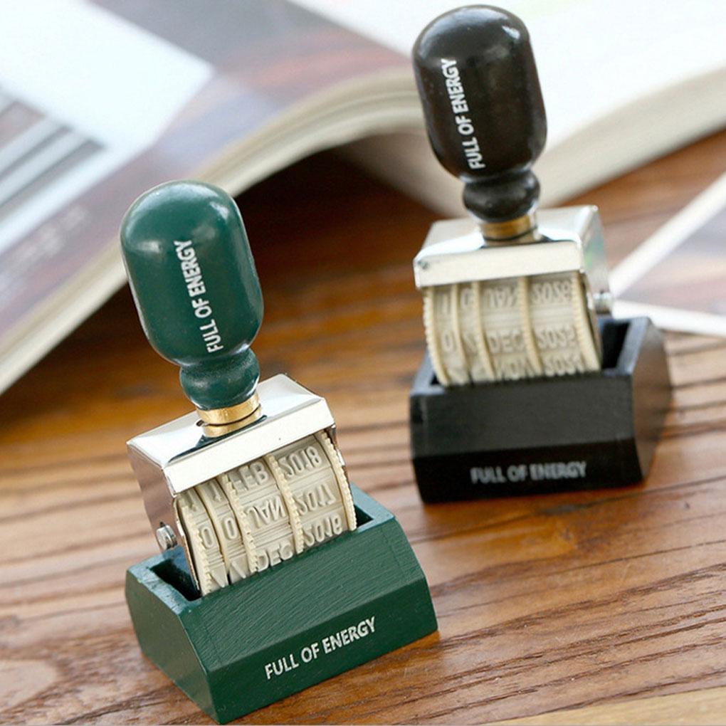 Wooden Handle Dater Stamp Office Date Stamper For DIY Craft Wooden Handle Dater Stamp Adjustable Date