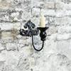 Candle Holder with Scroll Backplate VintageOldWorld Sconce Ornate Wall