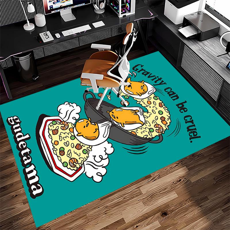 1pc Sanrio4 Print Area Rug - Soft, Washable Non-Slip Indoor Mat for Office Chairs, Living Room, Home Office Decorative Rug