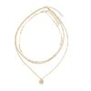 Women Chain Pentacle Star Round Coin Moon Bar Pendants Necklaces for Women Multi Layered Necklaces