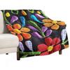 Mexican Flowers Throw Blanket Luxury Designer Giant Sofa Stuffeds Decoratives Blankets