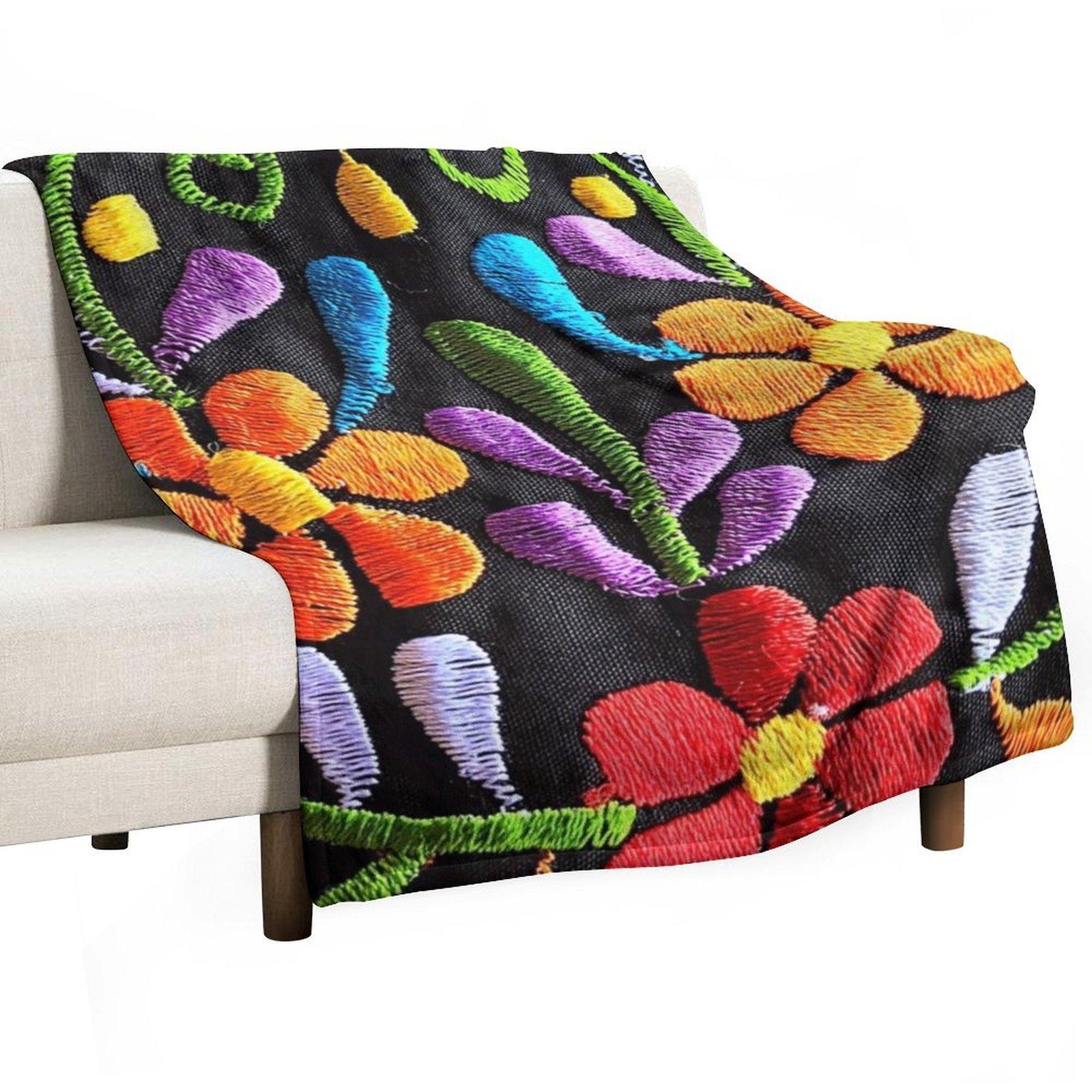 

Mexican Flowers Throw Blanket Luxury Designer Giant Sofa Stuffeds Decoratives Blankets 30x40in