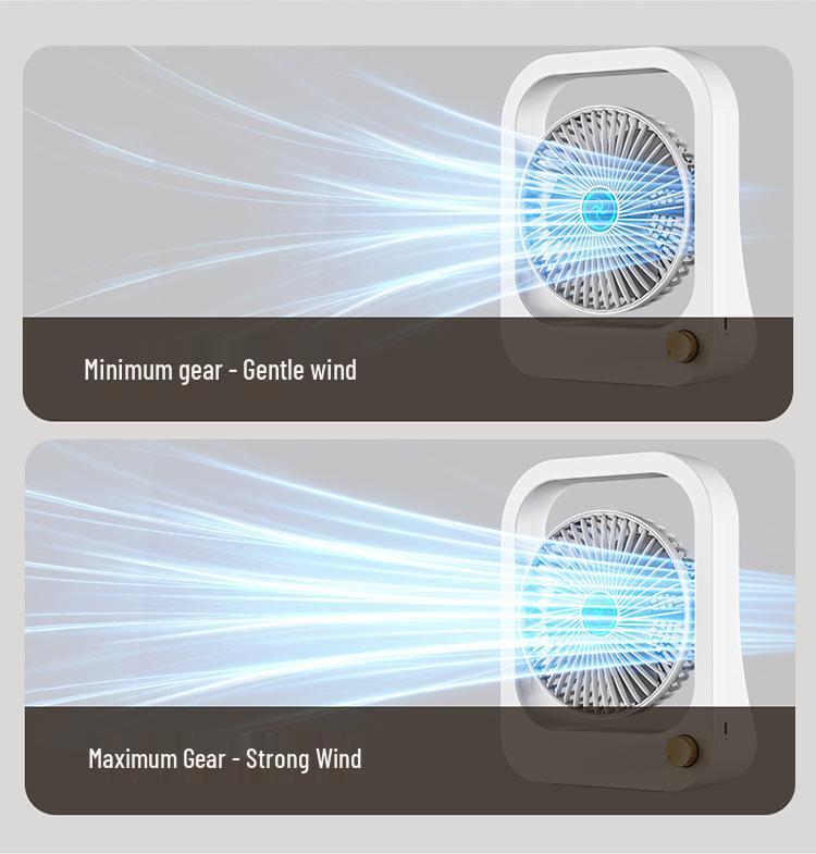 Wiederaufladbarer USB-Oszillations-Schreibtischventilator mit stufenloser Geschwindigkeitsregelung