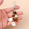 Fashion Summer Beach Starfish Shell Keychain Colorful Stone Key Ring Pendants for Women Girls Handbag Decor DIY Jewelry Gifts