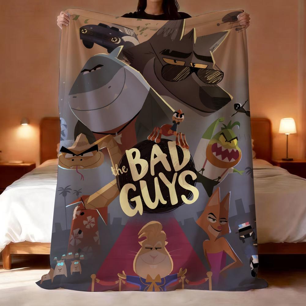 The Bad Guys Throw Lightweight 240g Flannel Blanket Soft Skin-friendly for Summer Cooling 75x90cm