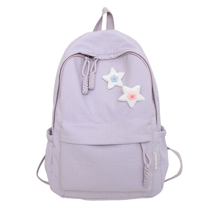 

Schoolbag for Junior High School Girls Large Capacity Good-looking Ins Style Cute Fancy Mori Style Niche Style Middle School Student Backpack Purple