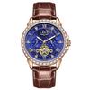 LIGE Men's Tourbillon Waterproof Mechanical Watch with Moon Phase