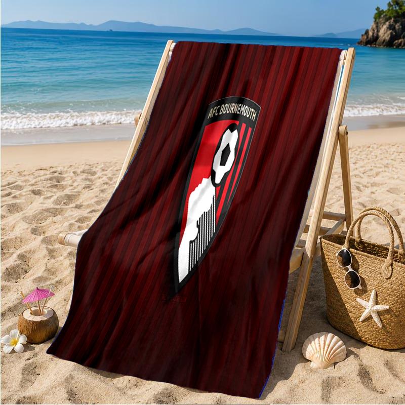 Afc Bournemouth Crest Beach Towel Microfiber Beach Towel, Lightweight and Quick-Dry, for Summer Travel, Swimming Pool Fan Birthday Gift