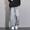 Spring and Summer Men's Wide-leg Jeans 2026 New Slim Straight Wide-leg Youth Curved Pants Trendy