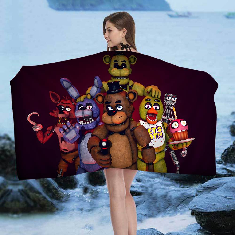Classic F-Fnaf Horror Game Beach Towel Colorful Bath Towels For Girl Quick Dry Custom Sand Free Beach Yoga Spa Gym Pool