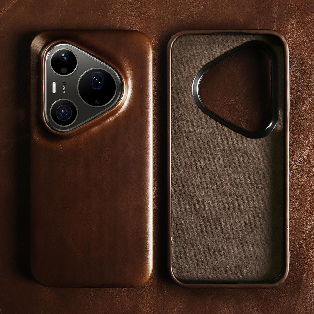 Capa de Celular de Couro Genuíno de Luxo para Huawei Pura 90 Pro Max 80 Ultra Mate 80 Pro Max 70 RS 30 40 50 60 Pro Capas Traseiras Bolsa