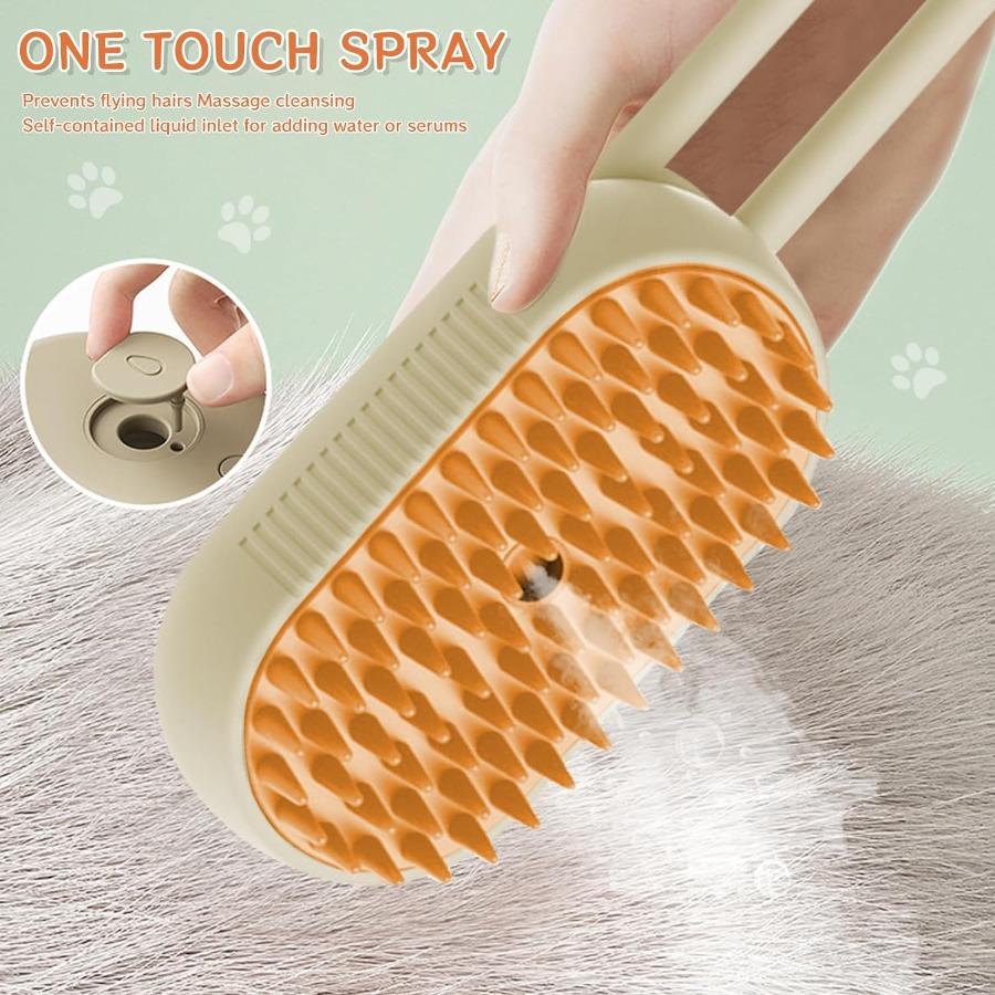 Pet Dog Brush Cat Steam Comb Electric Steamy 3 In 1 Anti-splashing Pet Grooming Comb with Steam Spray Massage Hair Removal Comb