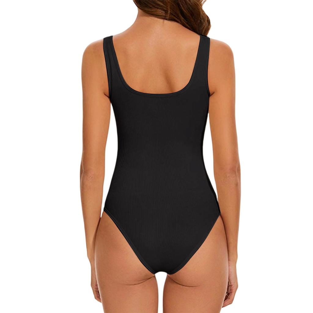 Women's Fashionable Seamless Ribbed Vest, Slimming Waist, Hip-Lifting, Shapely Round Neck Bodysuit, Shaping Suit